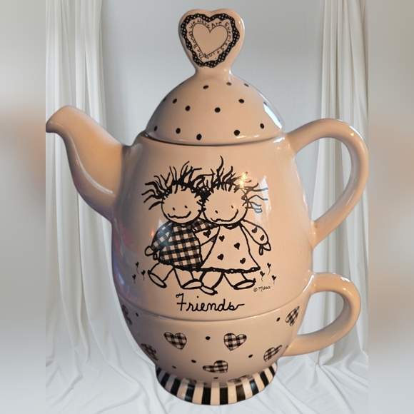 Enesco Other - Enesco 'Friends' 3 Piece Teapot Set